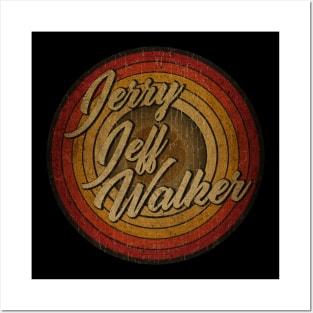 arjunthemaniac,circle vintage retro faded Jerry Jeff Walker Posters and Art